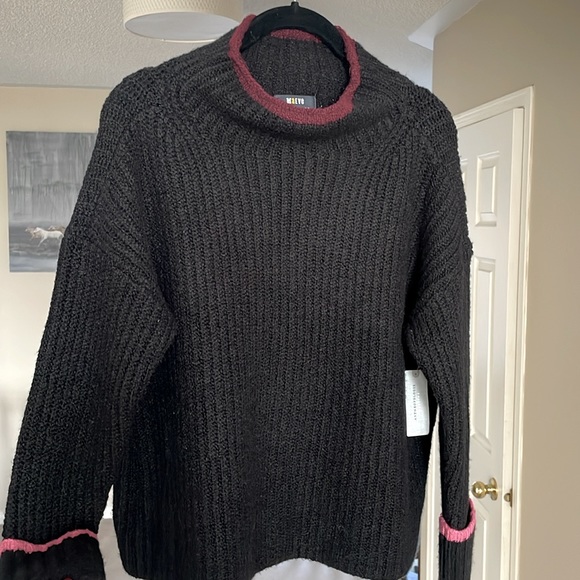 Anthropologie The Maeve Mock-Neck Color-Tipped Sweater M nwt - Picture 7 of 13